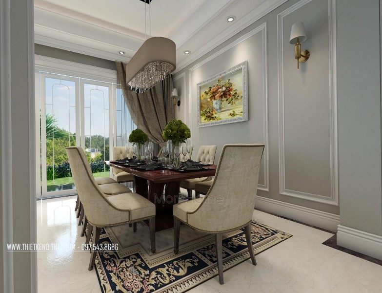 Thiết kế nội thất phòng ăn nhà liên kề tại khu đô thị Văn Quán